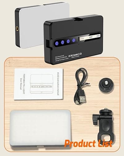 Portable Selfie Light for iPhone: 90 LED Rechargeable Phone Fill Lights, Ring Light for Camera Picture, Makeup Photo, Video Conferences, Laptop Use, Zoom Meetings, TikTok, Vlog Photography thumbnail 7