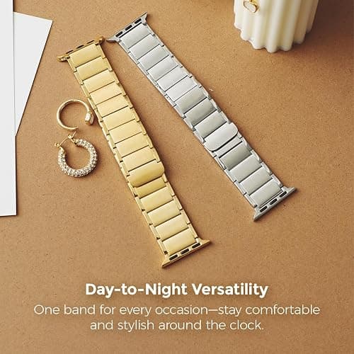 My Pretty Strap - Compatible Apple Watch Band Strap, Stainless Steel Fashion iWatch Replacement Strap- Easy Resizing, No Tool Needed, Fits Most Wrists- Series 1-11, SE and Ultra thumbnail 5