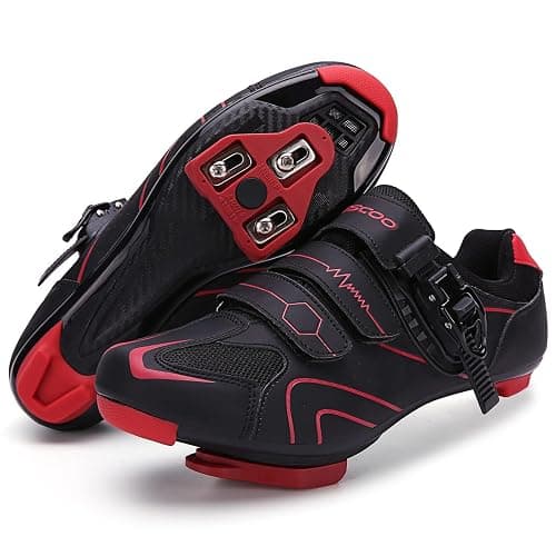 KESCOO Mens Womens Cycling Shoes Compatible with Peloton Road Bike | Indoor Outdoor Road Bike Riding Shoes, Look Delta Cleats Pre Installed, Clip in Pedal, Breathable, Sturdy Outsole - Image 1