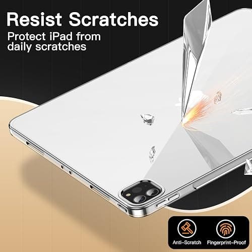 JETech Case for iPad Pro 12.9-Inch 2022/2021 (6th/5th Generation), Soft TPU Transparent Slim Shockproof Tablet Cover, Support Pencil 2nd Charging (Clear) thumbnail 5