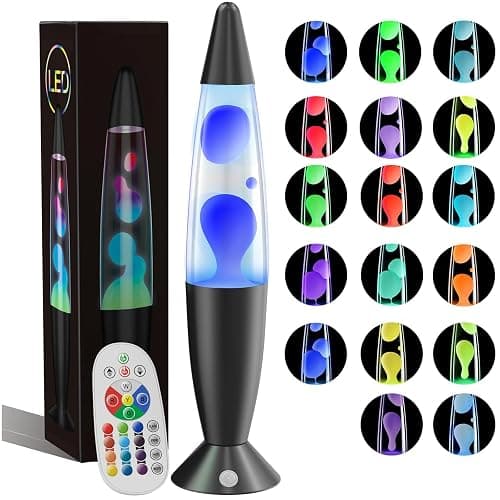 17 Colors LED Liquid Motion Lamps 13.5 Inch Color Changing Lamp Black Small Relax Night Light for Adults Kids Teens Sensory Mood Nightlight Mini Aesthetic Table Lamp for Bedroom, Retro Home Decor thumbnail 7