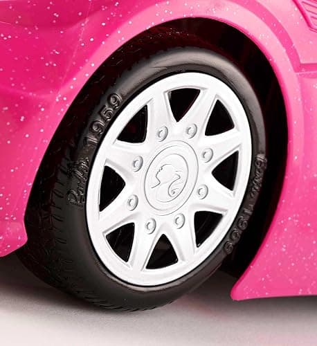 Barbie Playset with Sparkly Pink 2-Seater Toy Convertible Car Featuring Glam Details & Fashion Doll in Sundress & Sunglasses thumbnail 4