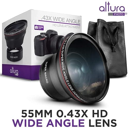 Altura Photo 55MM 0.43x HD Wide Angle Lens with Macro - Attaches to 55MM Filter Thread (Not Camera Body) Camera Accessories for Nikon DX NIKKOR 18-55mm f/3.5-5.6G VR DSLR & Sony E Mirrorless Lenses thumbnail 4