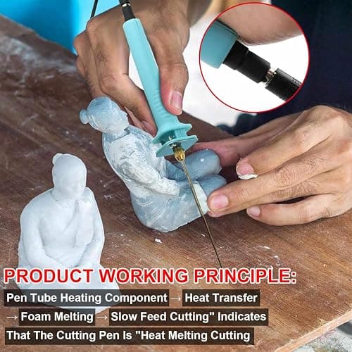 Foam Cutter Electric Hot Wire Cutter Pen 10CM Foam Board Cutting with Stand 18W Hot Knife Styrofoam Cutting Pen with Apaptor Foam Cutting Tool for White Sofe Styrofoam,Arts,Handcraft thumbnail 2