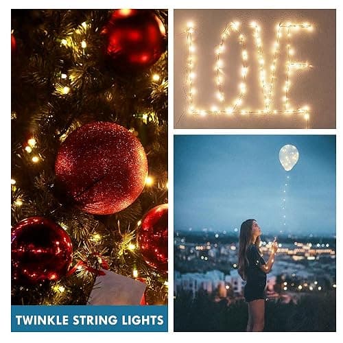 Photo Clips String Lights for Decor: USB Powered 40Ft 120LED 50 Clear Clips - Waterproof/8 Modes/Remote/Timer Fairy Light for Girls Bedroom Dorm Picture Hanging - Christmas Party Wedding Decorations - Warm White - 8 Modes USB Powered-120LED thumbnail 4