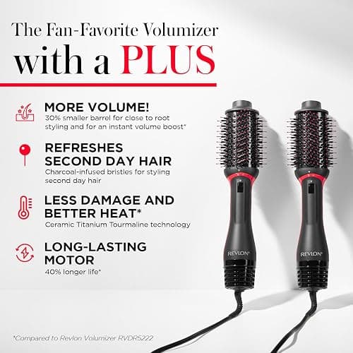 REVLON One Step Volumizer PLUS Hair Dryer and Styler - More Volume, Less Damage, and More Styling Control for Easy and Fast Salon-Style Blowouts, Plus Travel Friendly (Black) thumbnail 7