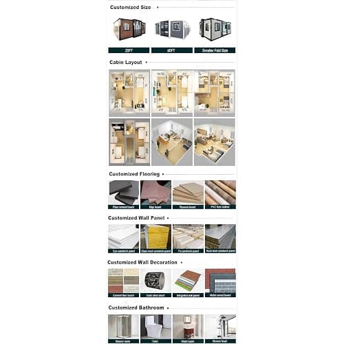2 Story Granny Flat Expandable House Prefab Tiny Home Steel Container House Expandable Modular Villa Mobile Prefabricated Home Portable Trailer House Villa with Full Equipped Bathroom & Kitchen thumbnail 7