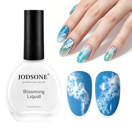 JODSONE Ocean Wave Blooming Gel Nail Polish,16.5ml Wave White Blooming Liquid for Spreading Effect Wave,High Fluidity Wave Textures for Ocean Wave Nail Art,DIY Nail Art Design - Image 1