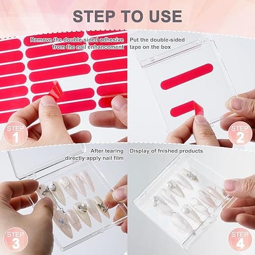 30Boxes Large (8 x 8cm) Press On Nail Packaging Storage Box and 90pcs Adhesive Tabs - Acrylic Organizer Case for Artificial Nail for Nail Business Supplies (clear, L) - clear - 30 Count (Pack of 1) thumbnail 3
