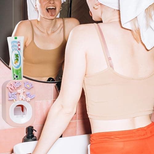 Automatic Kid Toothpaste Dispenser for Shower,Toothpaste Squeezer for Kids & Family, is Wall Mounted Bathroom Decor by Mr. Thumbs (1pc,Pastel Baby Purple) thumbnail 5