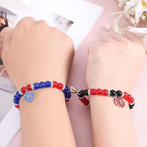 Mikovivi Spider Matching Bracelets for Couples & Best Friends, Elastic Magnetic Friendship Bracelets Valentines Birthday Jewelry Gifts for Women Teens Girls Soulmate Sister thumbnail 5