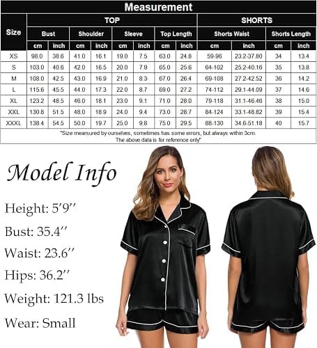 SWOMOG Pyjamas for Women Silk Satin Pyjama Bride Pjs Set Two Piece Pj Sets Button Down Sleepwear Loungewear thumbnail 2