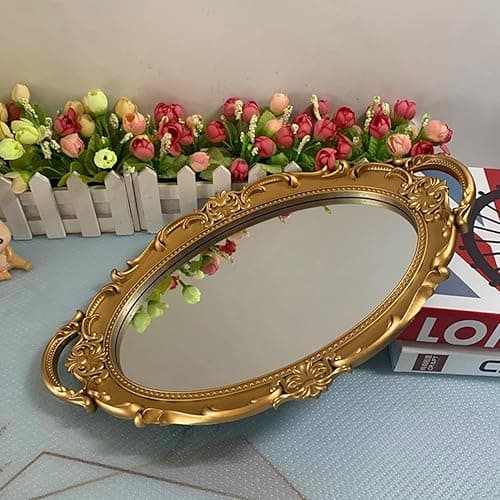 XPXKJ 7 Inch Vintage Heart Mirror - Elegant Desk Makeup Mirror with Double Sided 360 Degree Rotation Vanity Mirror for Coquette Room Decor (Beige 1pcs) - Beige thumbnail 8