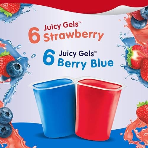 Snack Pack Strawberry and Berry Blue Flavored Juicy Gels Cups, 3.25 oz., 12-Count Family Pack thumbnail 3