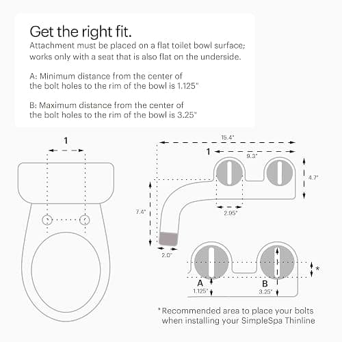 Brondell Bidet - Thinline SimpleSpa SS-150 Fresh Water Spray Non-Electric Bidet Toilet Attachment in White with Self Cleaning Nozzle and SafeCore Internal Valve thumbnail 2