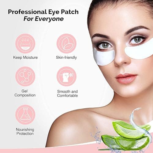 100 Pairs GreenLife Natural Hydrogel Eye Gel Pads - Collagen and Aloe Vera Patches for Under Eyes - Eyelash Extension Kit thumbnail 3