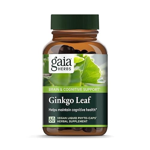 Gaia Herbs Ginkgo Leaf - Traditionally Used to Support Healthy Circulation and Brain Function - Organic, Herbal Supplement - 60 Vegan Liquid Phyto-Capsules (20-Day Supply) - Image 1