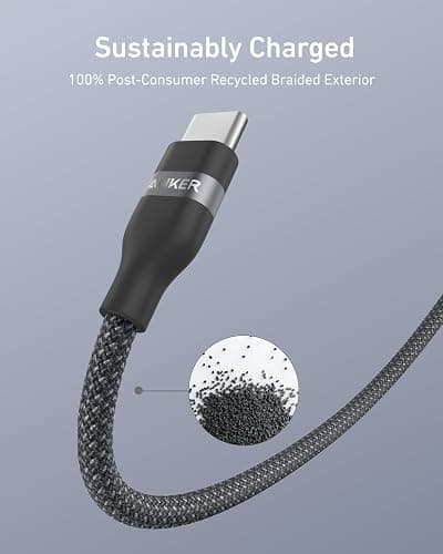 Anker Car Carplay Cable for iPhone 17 16 Pro Max Plus, Upcycled Braided USB A to USB C Car Charger Cord for Samsung Note20 and More (3FT, Black) thumbnail 4