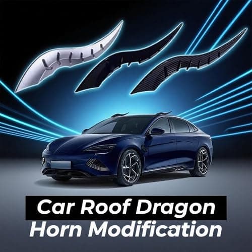 Car Roof Dragon Horns Modification, Universal Lovely Creative Devil Horn Car Exterior Decor, Easy Install Unique Vehicle Accessory,halloween decorations for car (Black) thumbnail 2