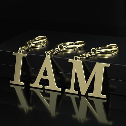 Stainless Steel Gold Letter A-Z Keychain for Women Men, Initial Letter Pendant with Key Ring, Charms for Key Backpack Bag thumbnail 5