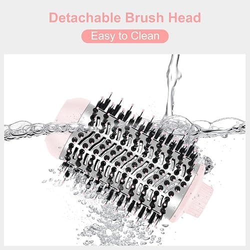 IG INGLAM 4 in 1 Blowout Hair Dryer Brush Set - Negative Ion Detachable Hair Dryer, Volumizer Styler with 2 Brush Heads, Pink thumbnail 9