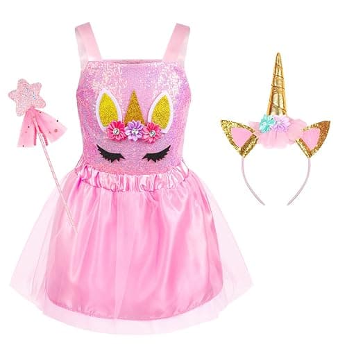 Jeowoqao Toddler Girls Dress up Costumes, Princess Dress Up Clothes for Little Girls, Kids Dress Up Pretend Play Set with Supergirl Princess Costumes Toy Gift for Girls Ages 3 4 5 6 Years thumbnail 7