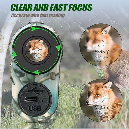 REVASRI Hunting Laser Rangefinder with Rechargeable Battery 1000 Yards Hunting Range Finder with Target Acquisition Technology Easy-to-Use Clear Accurate Rangefinders for Hunters thumbnail 5