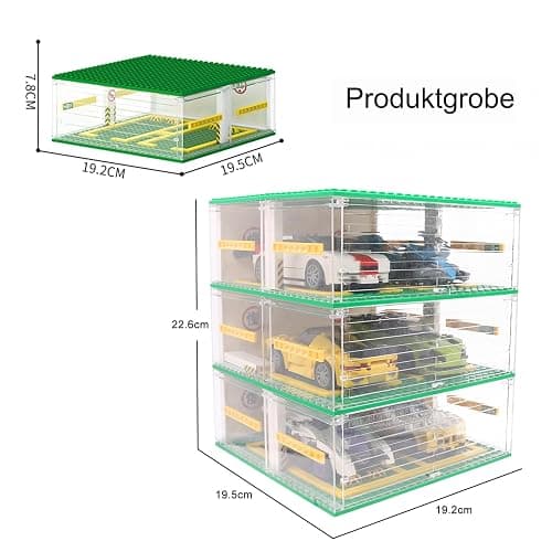 Cabeeskii Parking Garage Compatible Speed Champions Car, DIY 3-Layer Parking Display Case, 130PCS Modular Building Display Case Compatible with Sport Auto(Cars Not Included) thumbnail 3