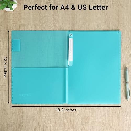 Kokuyo Portfolio Folder with Pockets Folder for Paper Organization,Heavy Duty Pocket Folder Fits US Letter & A4，Flip & Write Surface,Dual-Purpose Clip & Pocket Design(FU-CEH755P) thumbnail 2