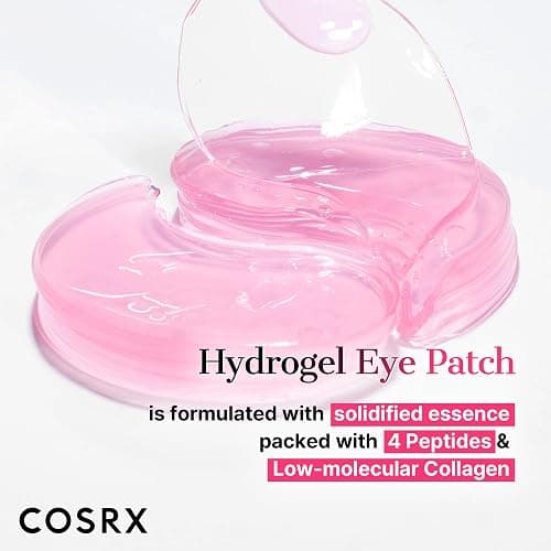 COSRX Pink Peptides Collagen Hydrogel Eye Patch for Puffy Eyes and Dark Circles, Under Eye Mask, 60 Under Eye Patches, Korean Skin Care - Stocking stuffers for women thumbnail 2