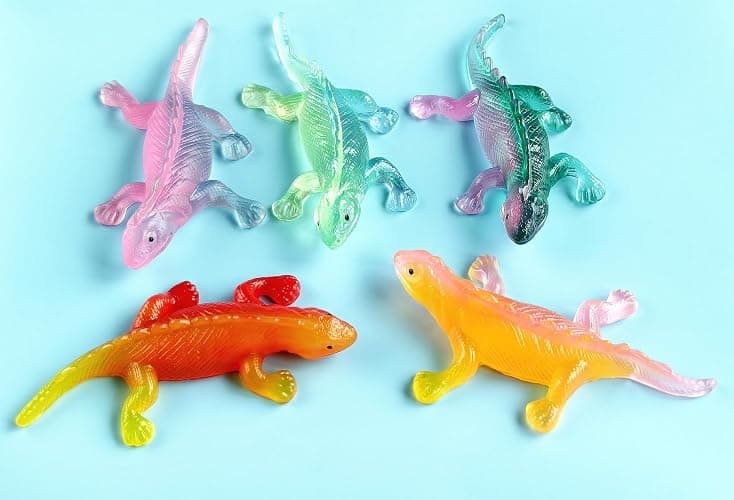 YIWLFQH 5 PCS Super Sticky Gradient Color Series Cute Soft Lizard Mochi Squishy Toys,Fidget Toys,Stress Relief Squeeze Toys,Gift Collection Kids Toys thumbnail 4