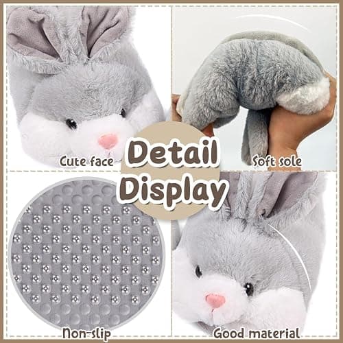 Caramella Bubble Classic Bunny Slippers for Women Funny Animal Novelty Slippers for Adults Cute Plush Rabbit Bedroom Slippers thumbnail 5