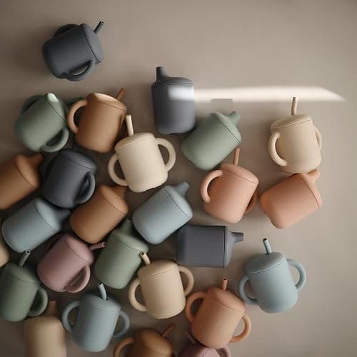 mushie 100% Silicone Baby Sippy Cup | 6 Months+ (Shifting Sand) - Shifting Sand thumbnail 7
