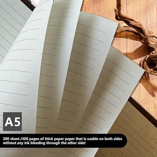 DUROTAN DND Notebook Dragon Journal for Dungeons And Dragons/D&D Accessory Gifts refillable Leather 400 Pages A5 personalized Notepad for Men and Women(1-Khaki-Dragon) thumbnail 6