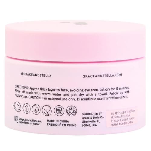 grace & stella Dead Sea Mud Mask (120ml) - Vegan Detox Dead Sea Mask - Clay For Face And Body - For Oily Skin, Acne, Blackheads, Blemishes, Bacne thumbnail 4