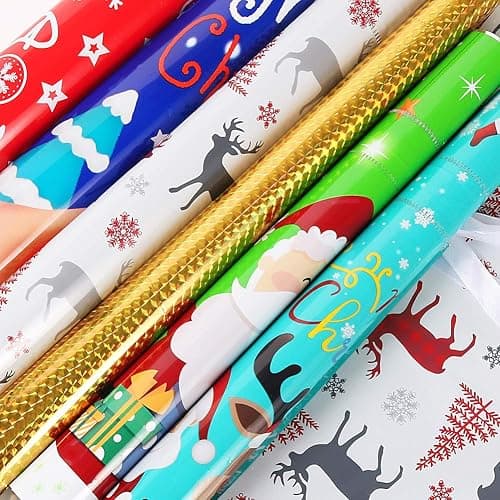 HRX Package Holiday Drawstring Gift Bags, 30pcs Christmas Foil Gift Wrapping Sacks Pouches for Xmas Presents Party Favor (Large Medium Small) thumbnail 3