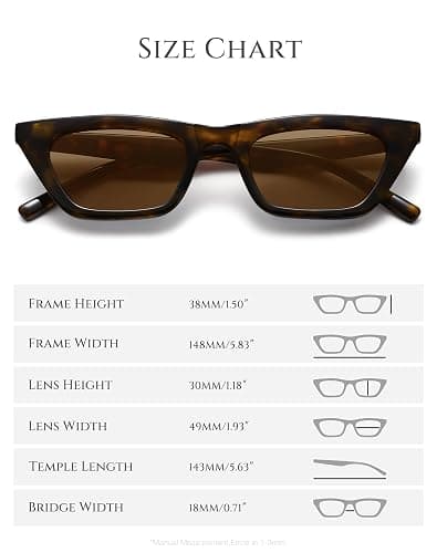 Fozono Narrow Square Cat Eye Sunglasses for Women | Retro Vintage-Chic UV400 Driving shades thumbnail 5