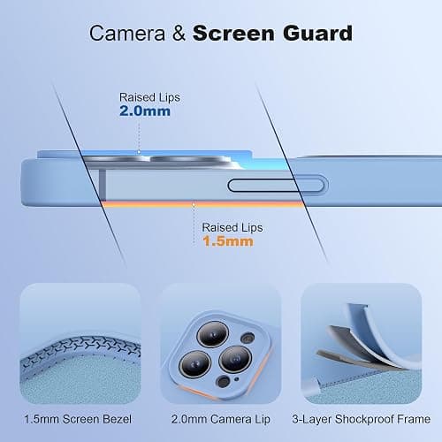 SKYLMW Designed for iPhone 15 Pro Max Case with Magnetic Invisible Stand Compatible with Mag-Safe Military Drop Tested Shockproof Silicone Phone Cases for Women Men 6.7'', Blue thumbnail 4