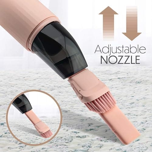 STARUMENT Portable Hand Vacuum Cleaner for Dust Pet Hair Dirt Home Car Interior, Furniture Lightweight Easy to Use, Compact Design Battery Rechargeable with USB-C Cable Pink thumbnail 5