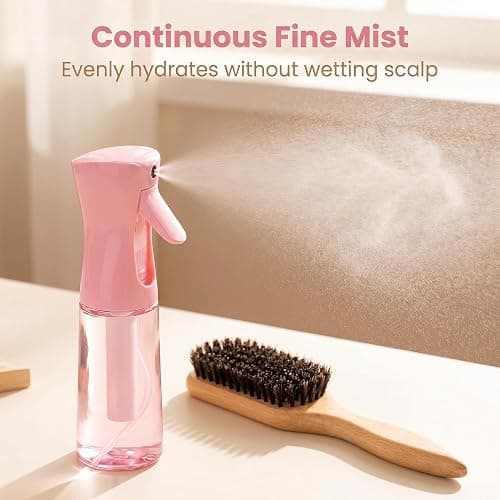 Slick Back Hair Brush,Natural Soft Boar Bristle Hair Brush and Spray Bottles,Made of Soft And Smooth Boar Bristles - Wide Teeth Shape And Define Curls - Styles Women Curly Hair (PINK) thumbnail 4
