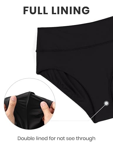 CRZ YOGA Womens High Waisted Bikini Bottom Full Coverage Tummy Control Bathing Suit Wide Waistband Swimsuit Swim Briefs thumbnail 5