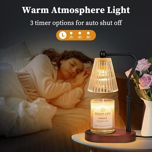 seenlast Candle Warmer Lamp with Timer Dimmer Adjustable Height,Mothers Day Gifts,Electric Wax Warmer Vintage Home Decor for Scented Jar Candles,Birthday Gifts for Women thumbnail 5