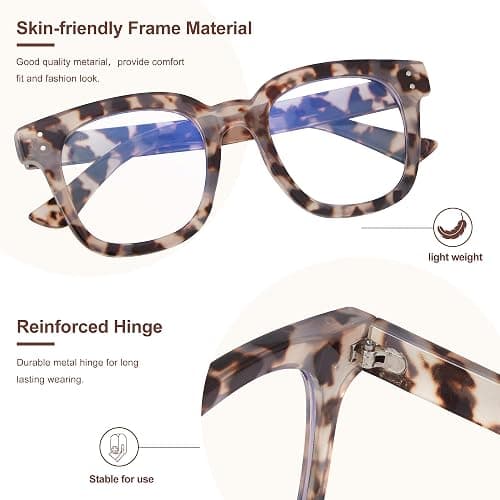 Madison Avenue Blue Light Blocking Glasses Oversized Fashion Blue Light Glasses for Women Anti Eyestrain & UV Protection Computer Eyeglasses (Grey Demi) thumbnail 5