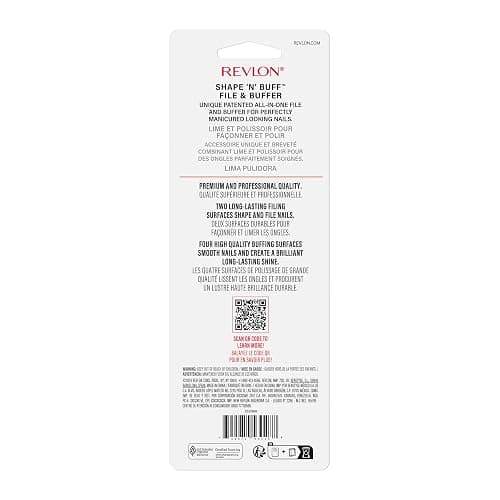 Revlon Shape 'N' Buff Nail Buffer Block, All-in-One Manicure Tool for Shaping & Shining Natural Fingernails, 1 Count thumbnail 3
