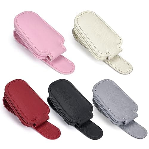 Shering Sunglasses Holders for Car Sun Visor, 2pack Magnetic Leather Glasses Eyeglass Hanger Clip for Car, Visor Sunglasses Holder Clip Car Accessories for Truck | Magnetic Leather Eyeglass Hanger Clip for Car Visor, One-Hand Easy Operation, Interior Car Accessories for SUV & Truck thumbnail 4