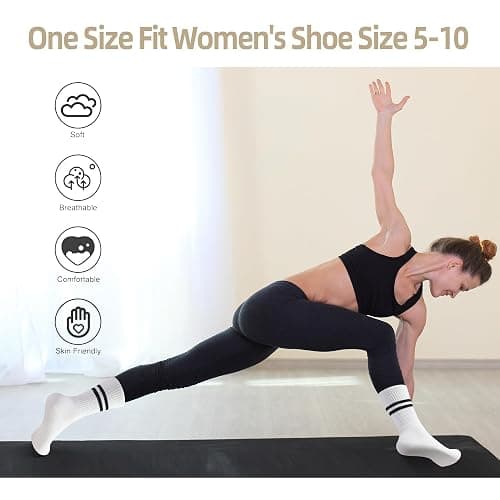 KAKAVENTE Pilates Socks with Grips for Women,Grippy Yoga Socks,Non Slip Ballet Barre Dance Gym Socks thumbnail 2
