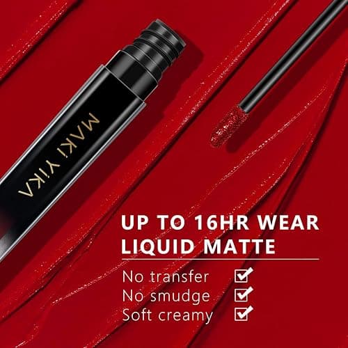 MAKI YIKA Red Lipstick Matte Liquid for Women Color Stay Long Lasting Lipsticks thumbnail 3