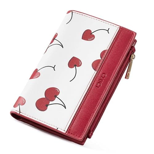CLUCI Wallet for Women PU Leather RFID Wallet Blocking Designer Bifold Ladies Wallet Card Holder Cherry Print - Image 1