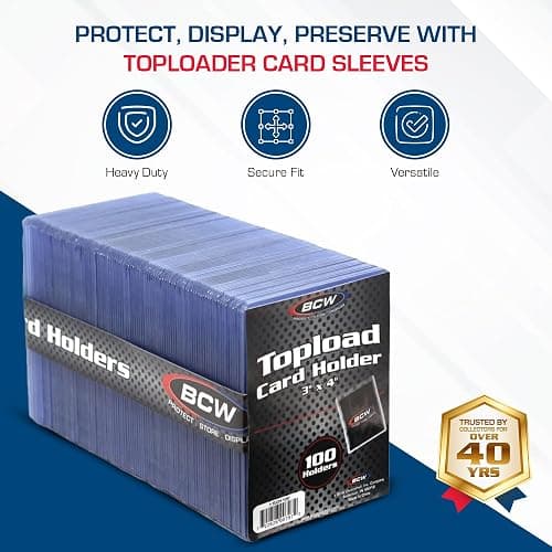BCW 3x4 Standard Topload Card Holders | 100 Pack | Top Loaders for Cards | Rigid Card Protector | Fits Standard Size Cards Up to 20pt thumbnail 3