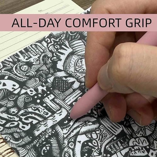 thinkor Gel Pens Black Ink, 7 Pcs 0.5mm Quick Dry Fine Point Smooth Writing Pens, Cute Office School Supplies Gifts for Women Student (7 Pcs Pink - Black Ink) thumbnail 3
